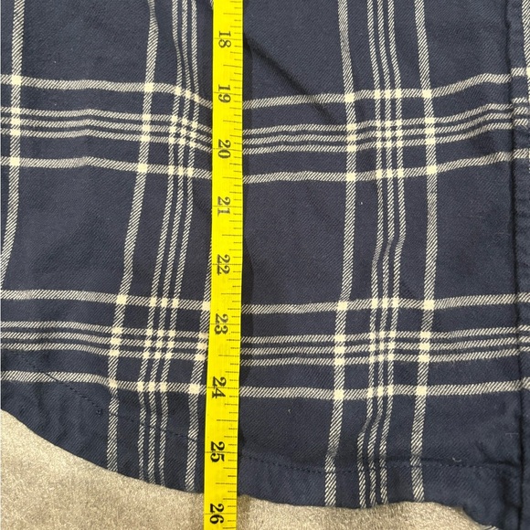 [XL]Frank And Oak Organic Cotton Flannel Shirt Blue Plaid Button-Up Shirt - Picture 9 of 10